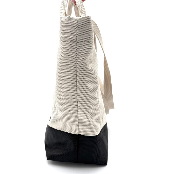 Embossed Detail Canvas Tote Bag