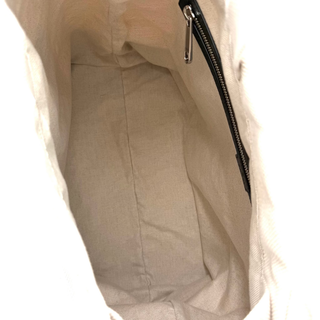 Embossed Detail Canvas Tote Bag