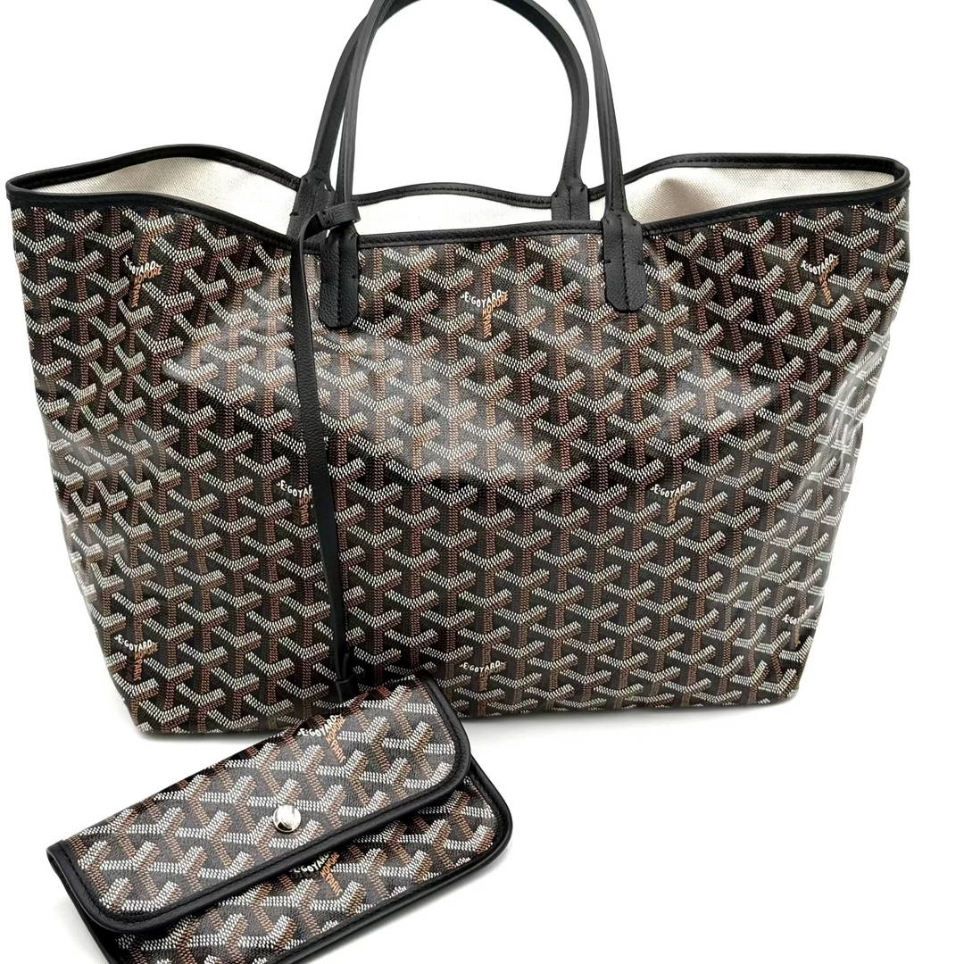 Black Monogram Saint Louis Tote with Pouch