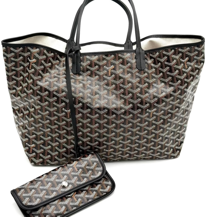 Black Monogram Saint Louis Tote with Pouch