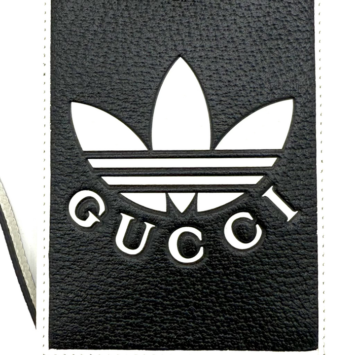 Gucci x Adidas Trefoil Embossed Leather Phone Bag