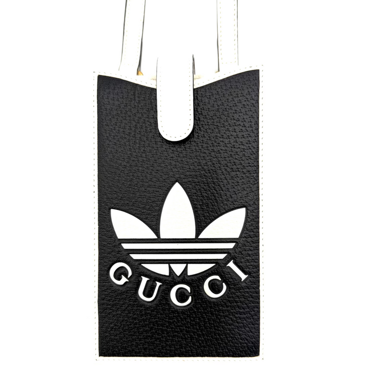 Gucci x Adidas Trefoil Embossed Leather Phone Bag