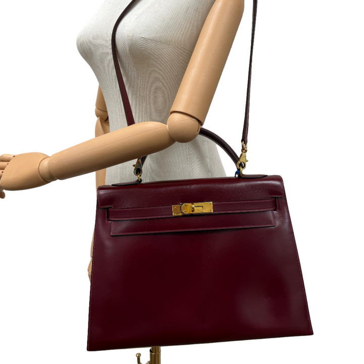 Kelly 32 Sellier Rouge H Leather Bag