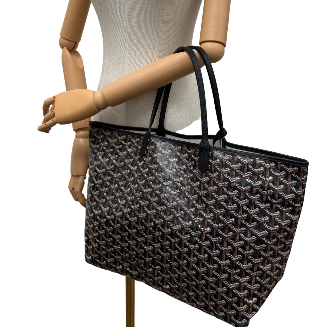 Black Monogram Saint Louis Tote with Pouch