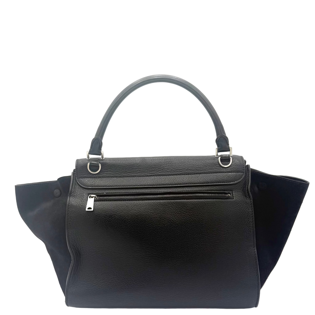 Trapeze Medium Calfskin Leather and Suede Bag