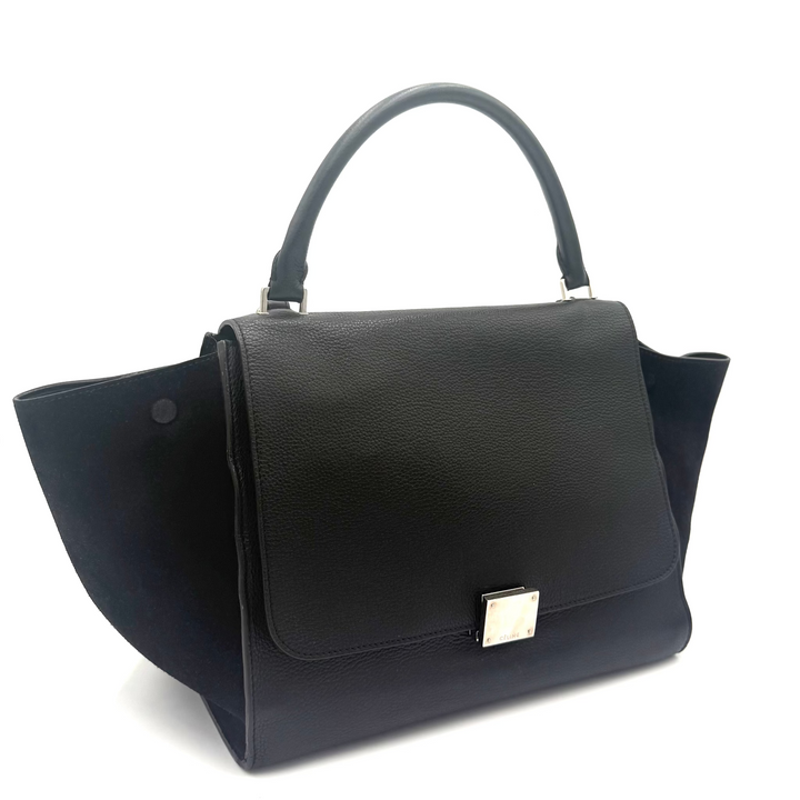 Trapeze Medium Calfskin Leather and Suede Bag