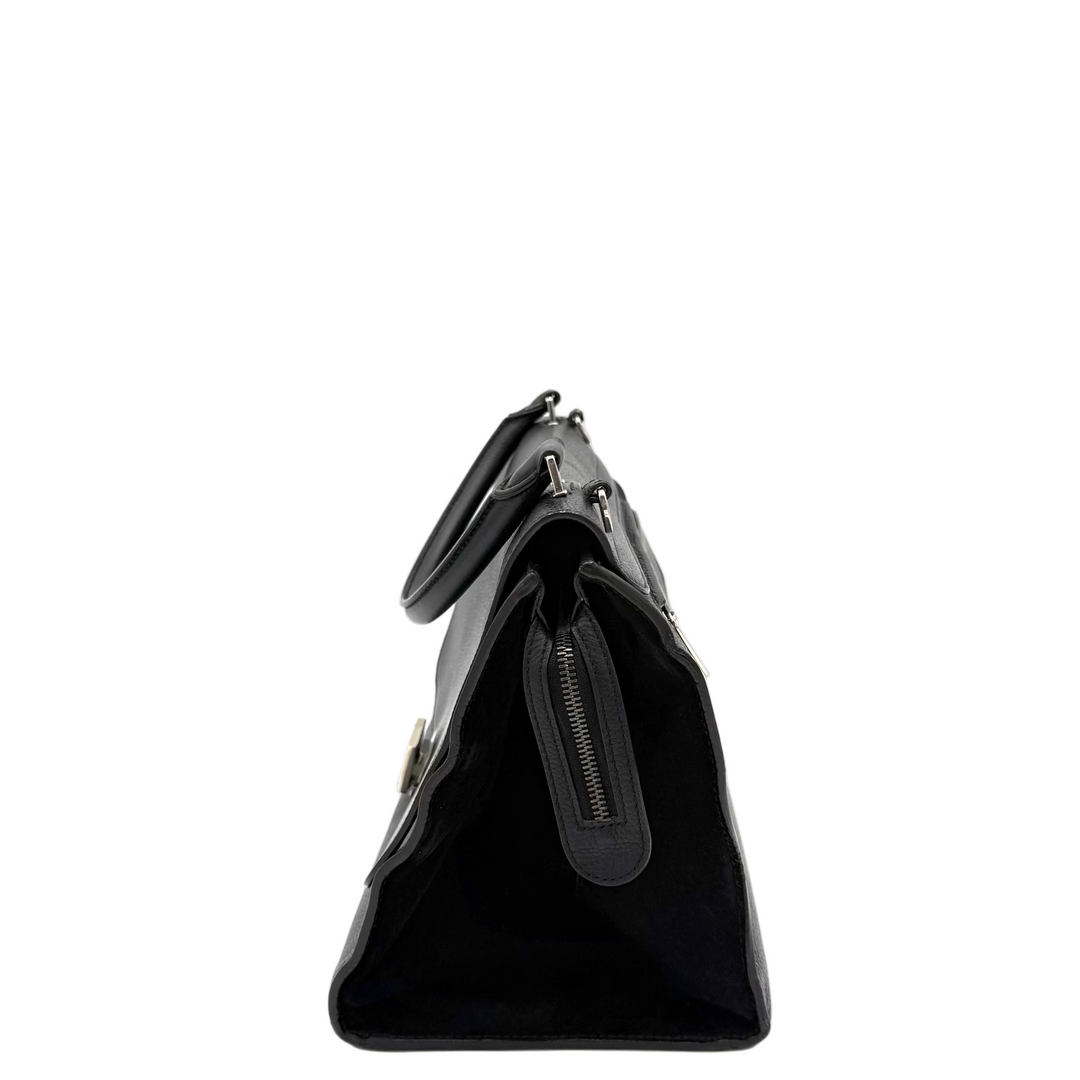 Trapeze Medium Calfskin Leather and Suede Bag