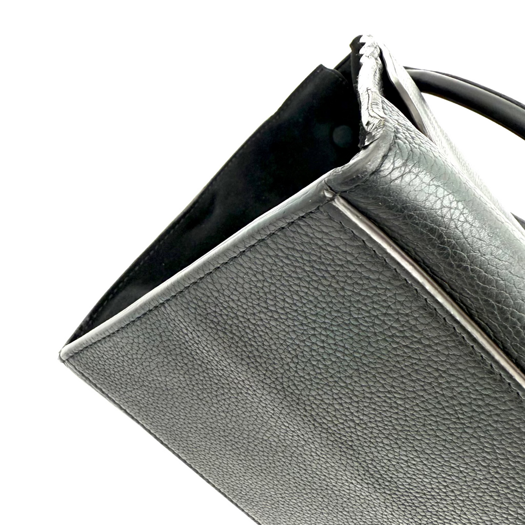 Trapeze Medium Calfskin Leather and Suede Bag
