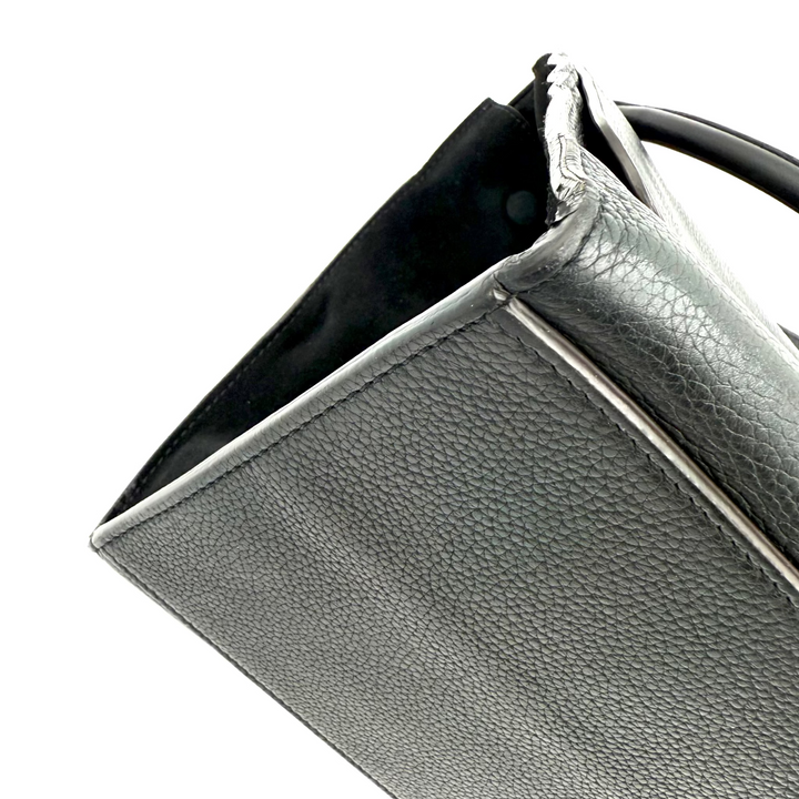 Trapeze Medium Calfskin Leather and Suede Bag