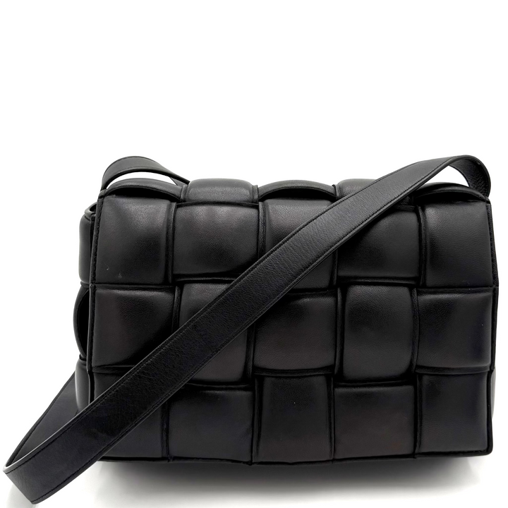 Padded Cassette Maxi Intreccio Nappa Leather Crossbody Bag