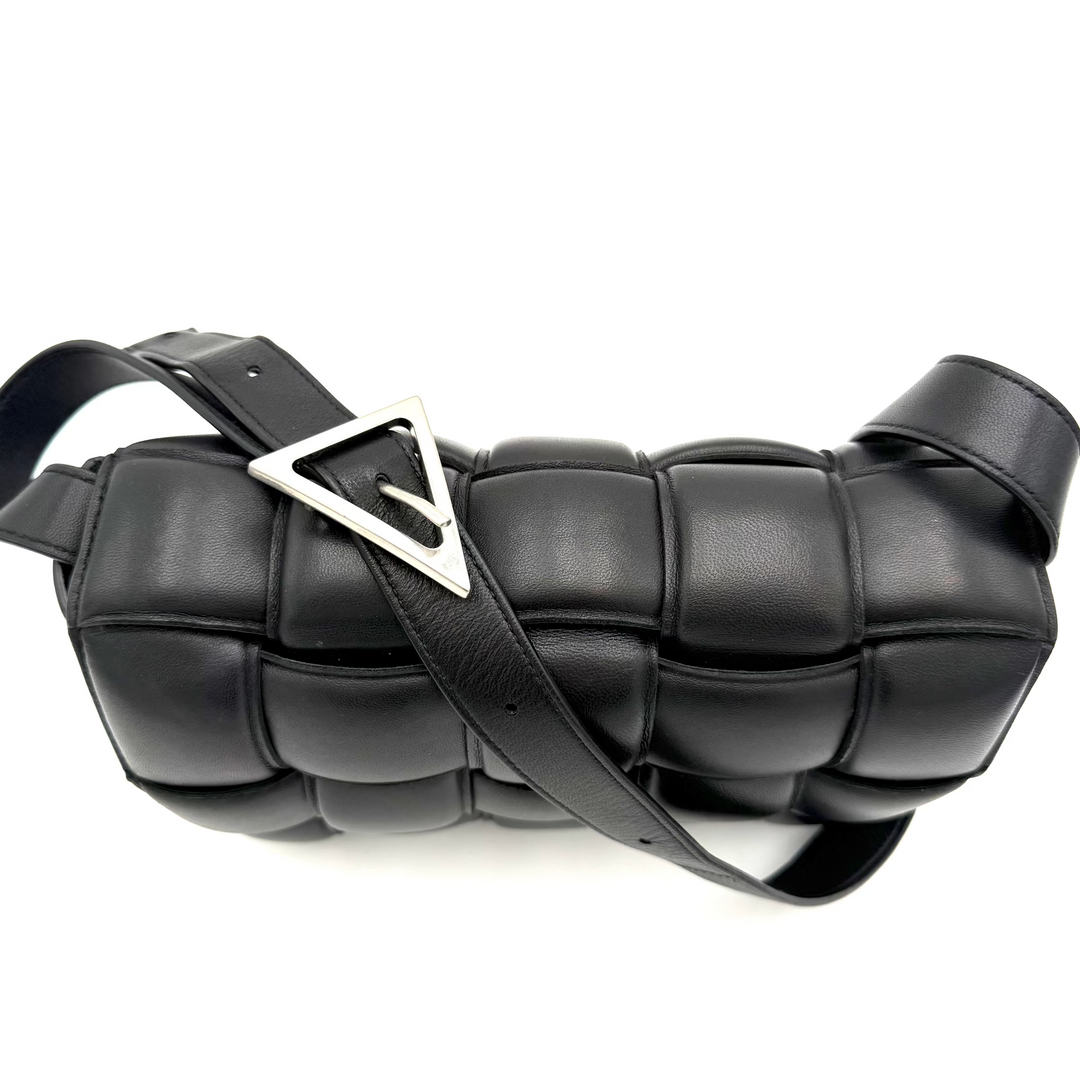 Padded Cassette Maxi Intreccio Nappa Leather Crossbody Bag