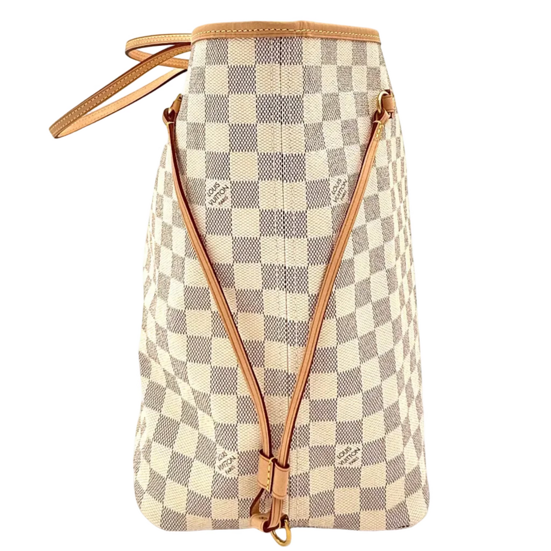 Neverfull GM Damier Azur Canvas Tote Bag with Pouch