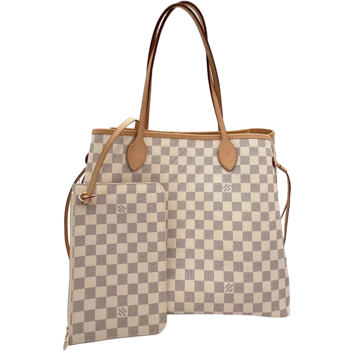 Neverfull GM Damier Azur Canvas Tote Bag with Pouch