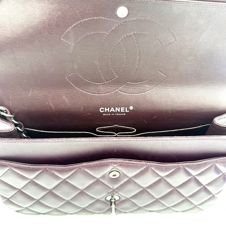 Classic Jumbo Double Flap Lambskin Leather Bag