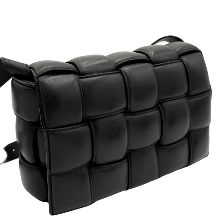 Padded Cassette Maxi Intreccio Nappa Leather Crossbody Bag
