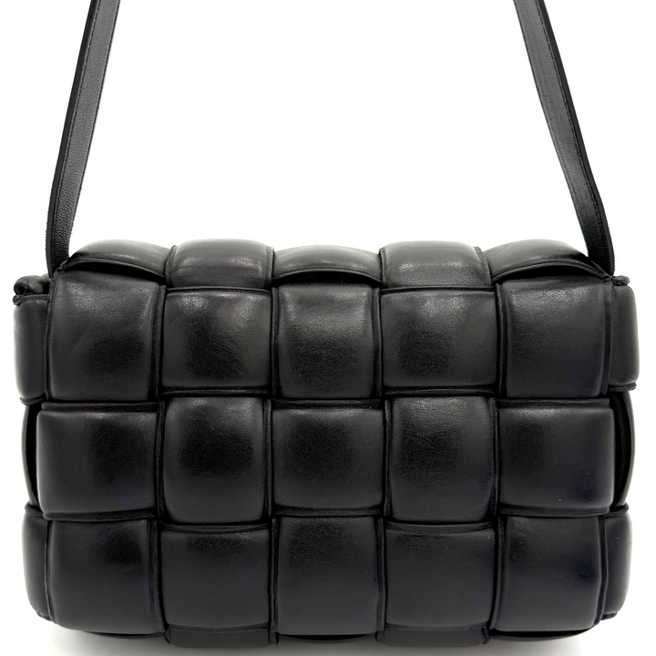 Padded Cassette Maxi Intreccio Nappa Leather Crossbody Bag