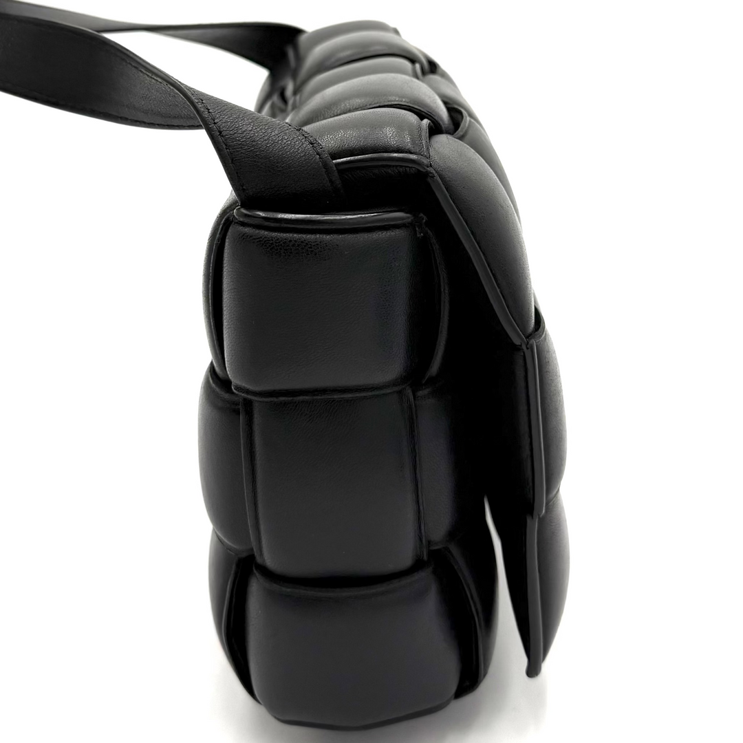 Padded Cassette Maxi Intreccio Nappa Leather Crossbody Bag