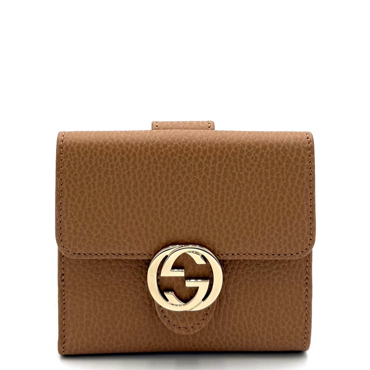 Dollar Calfskin Interlocking G French Wallet