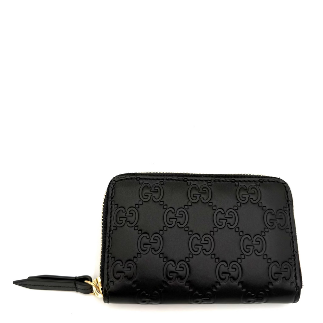 Guccissima Leather Zip Around Card Case