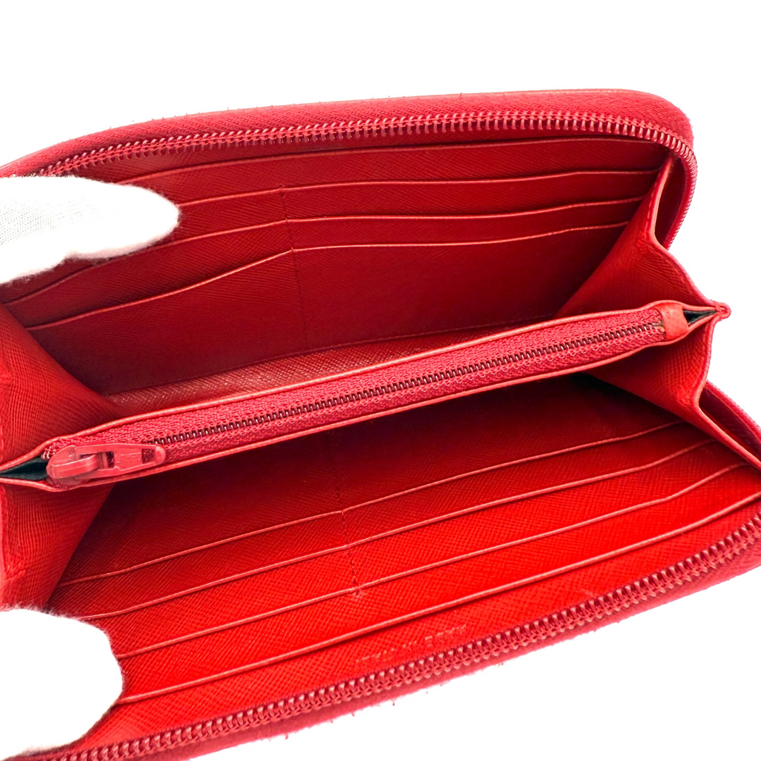 Zip Around Saffiano Leather Wallet
