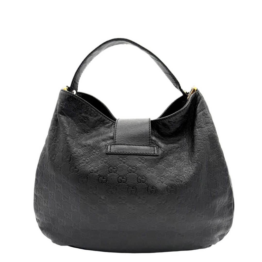 New Ladies Web Hook Large Guccissima Leather Hobo Bag