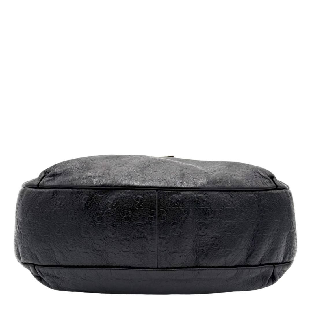 New Ladies Web Hook Large Guccissima Leather Hobo Bag