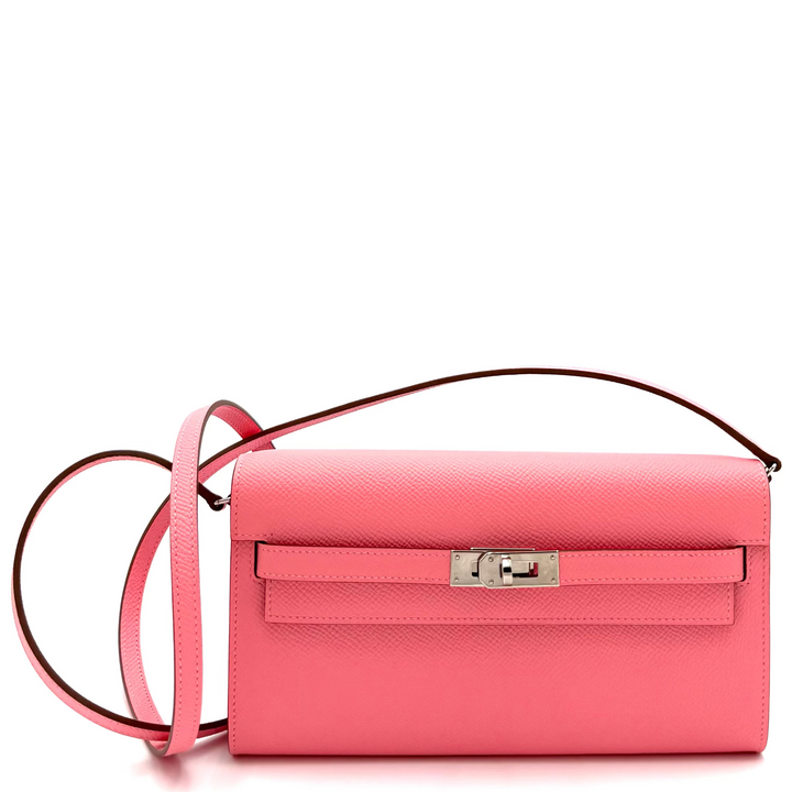 Classique Kelly to Go Wallet in Rose Confetti Epsom Leather
