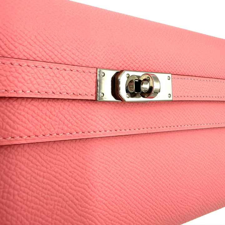 Classique Kelly to Go Wallet in Rose Confetti Epsom Leather