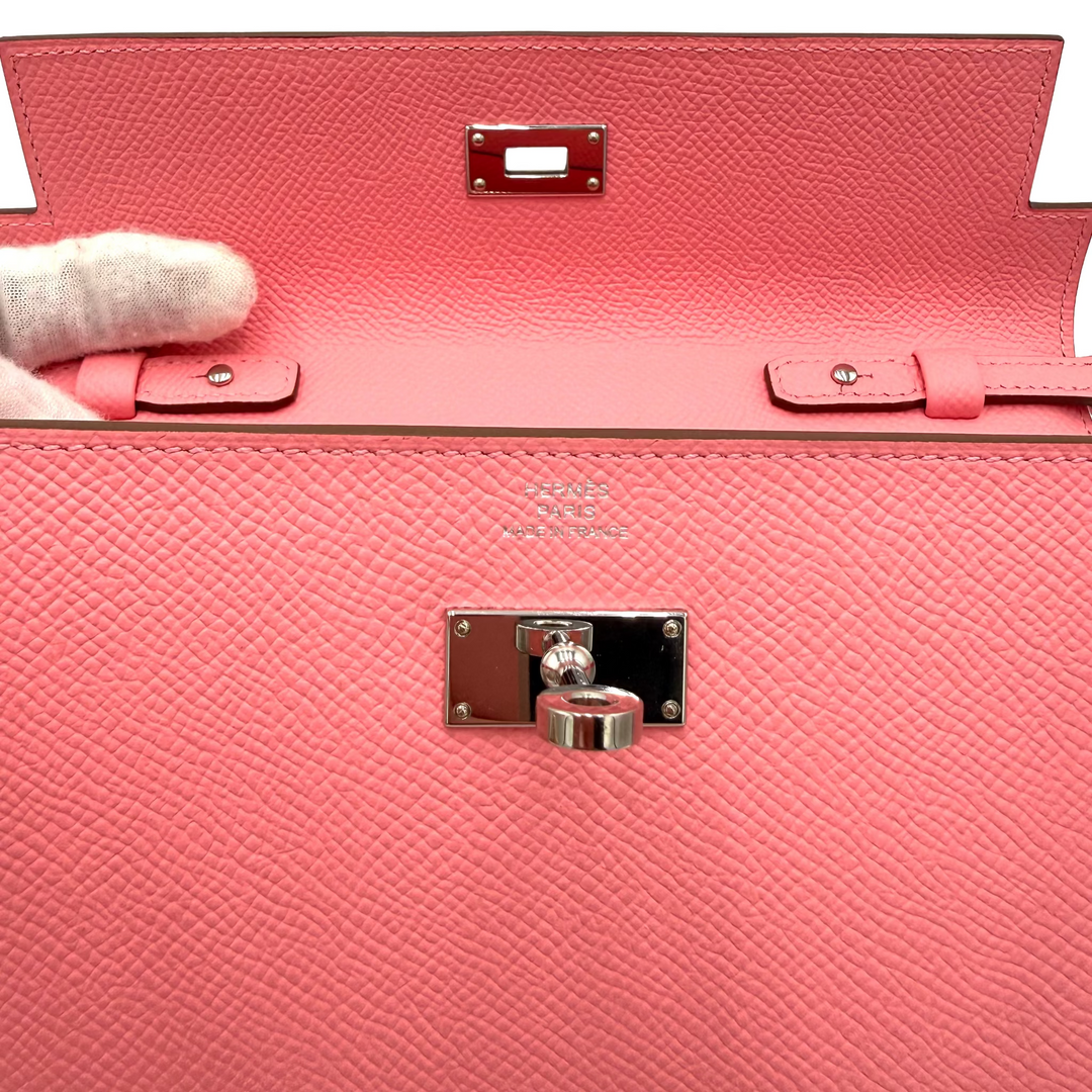 Classique Kelly to Go Wallet in Rose Confetti Epsom Leather