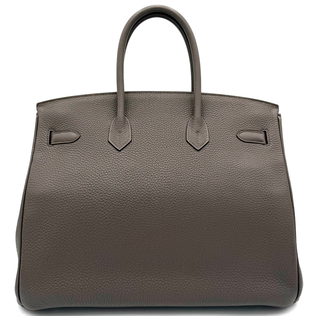 Birkin 35 Togo Leather Etain Bag With Palladium Hardware