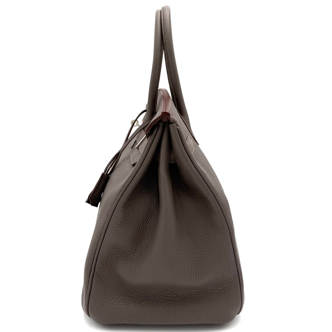 Birkin 35 Togo Leather Etain Bag With Palladium Hardware