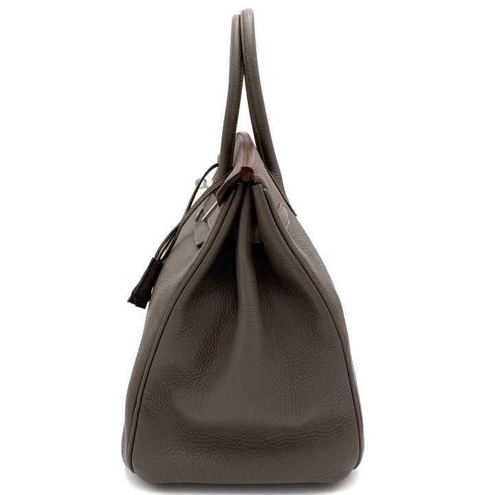 Birkin 35 Togo Leather Etain Bag With Palladium Hardware
