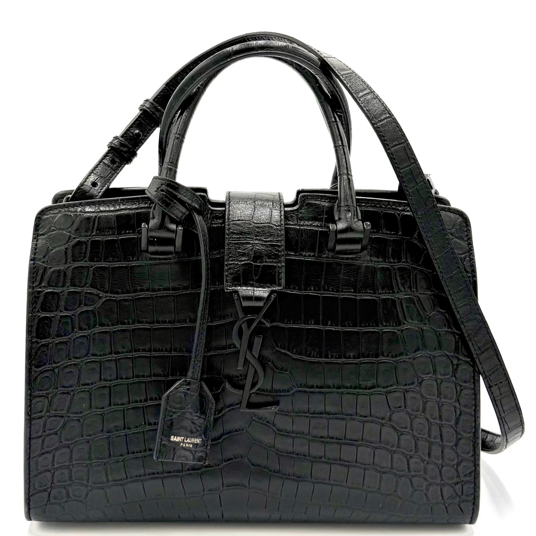 Cabas Croc Embossed Leather Bag