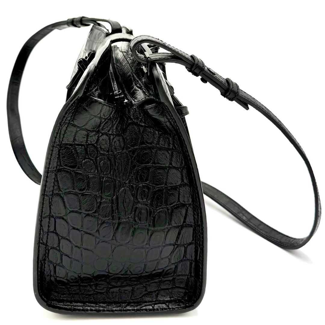 Cabas Croc Embossed Leather Bag
