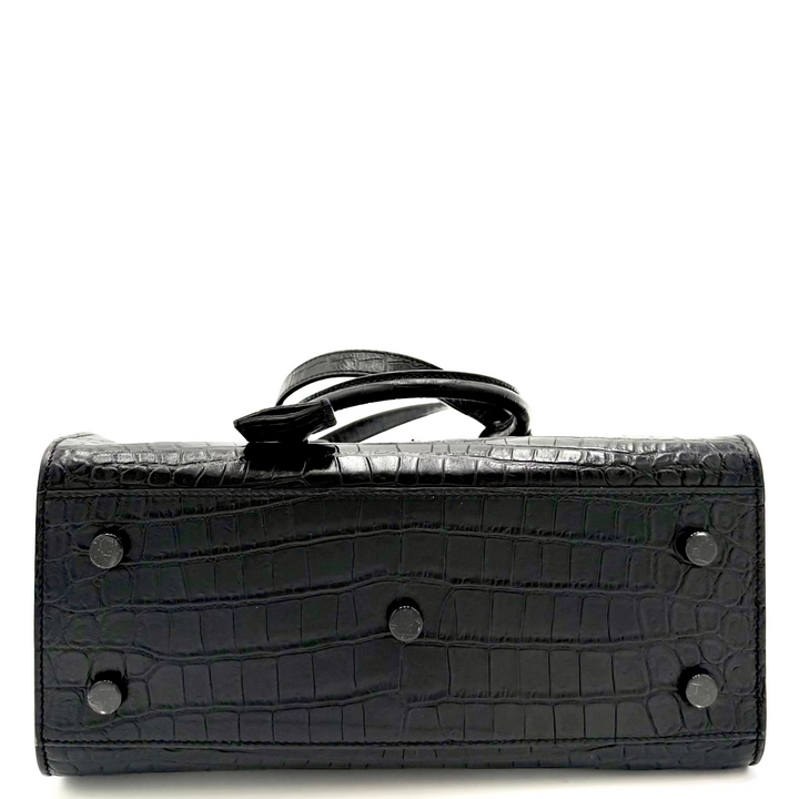 Cabas Croc Embossed Leather Bag
