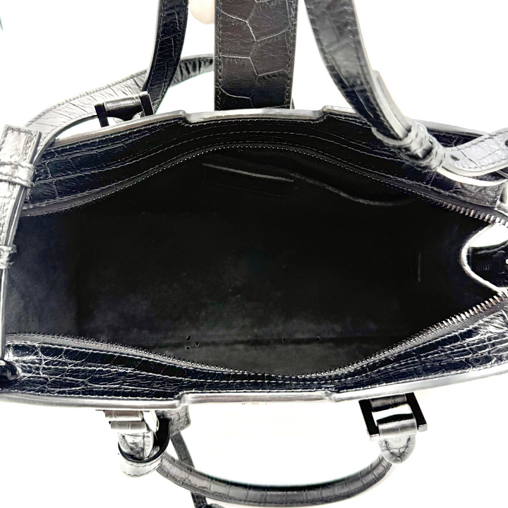 Cabas Croc Embossed Leather Bag