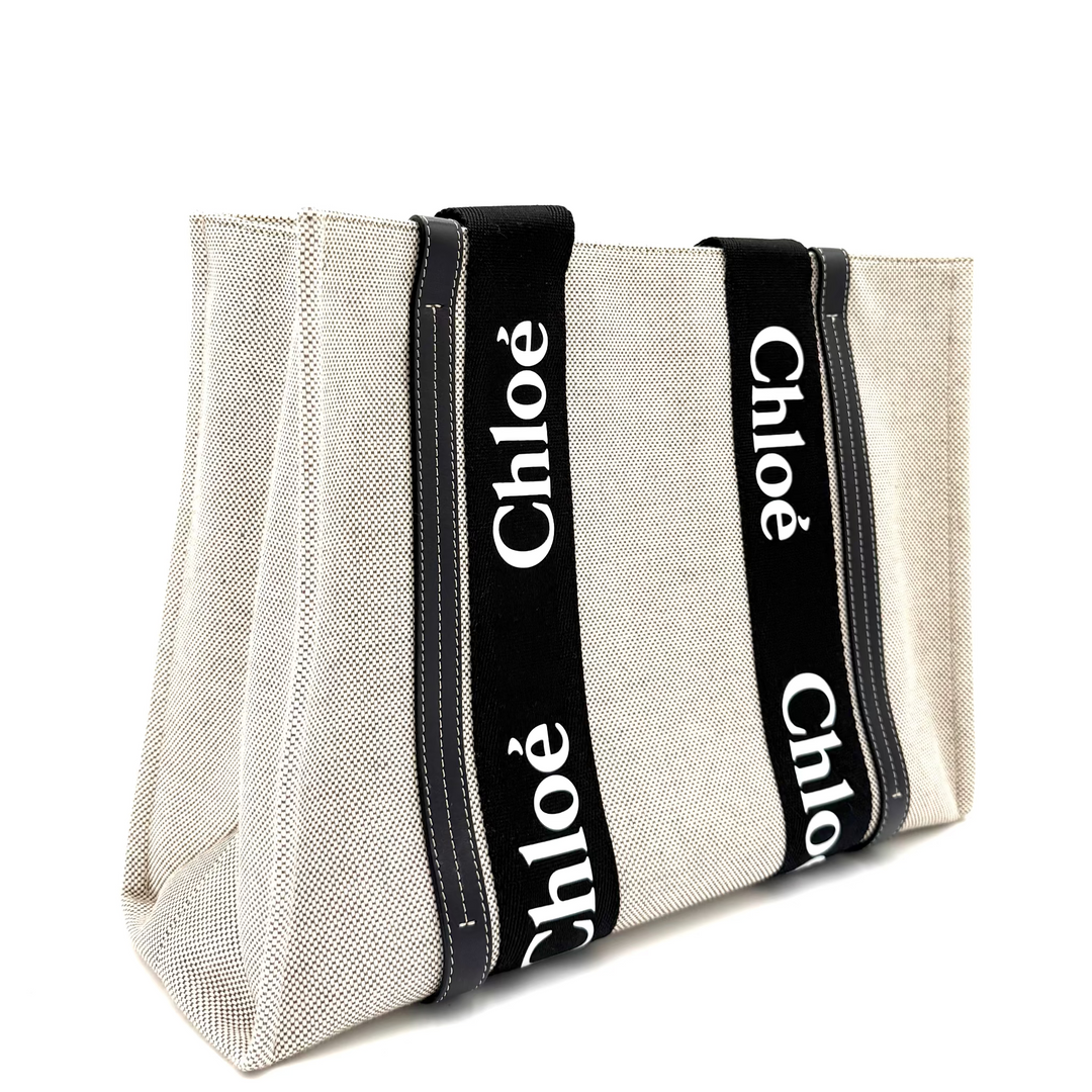 Woody Medium Linen Tote Bag