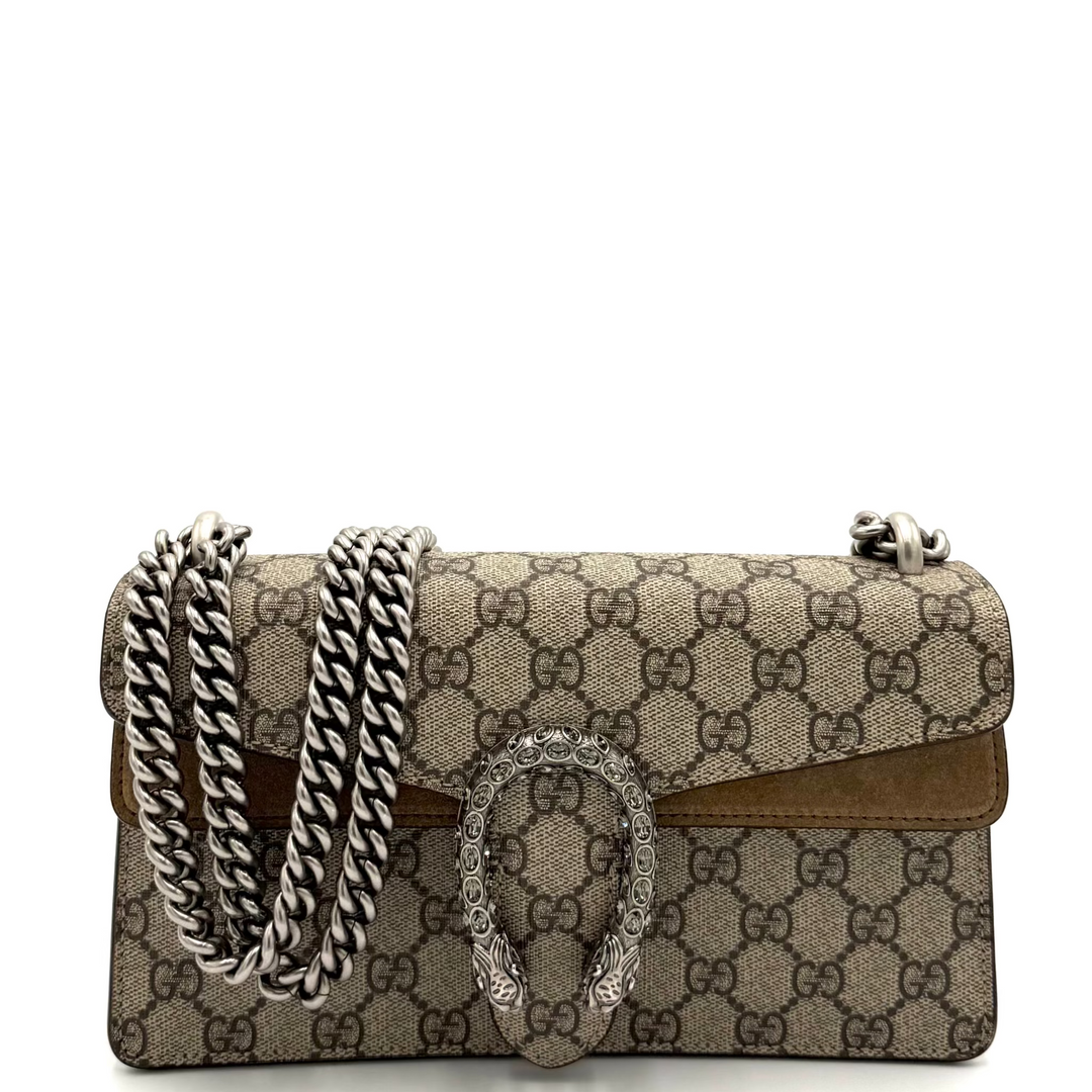Dionysus GG Crystal Supreme Monogram Canvas Small Shoulder Bag