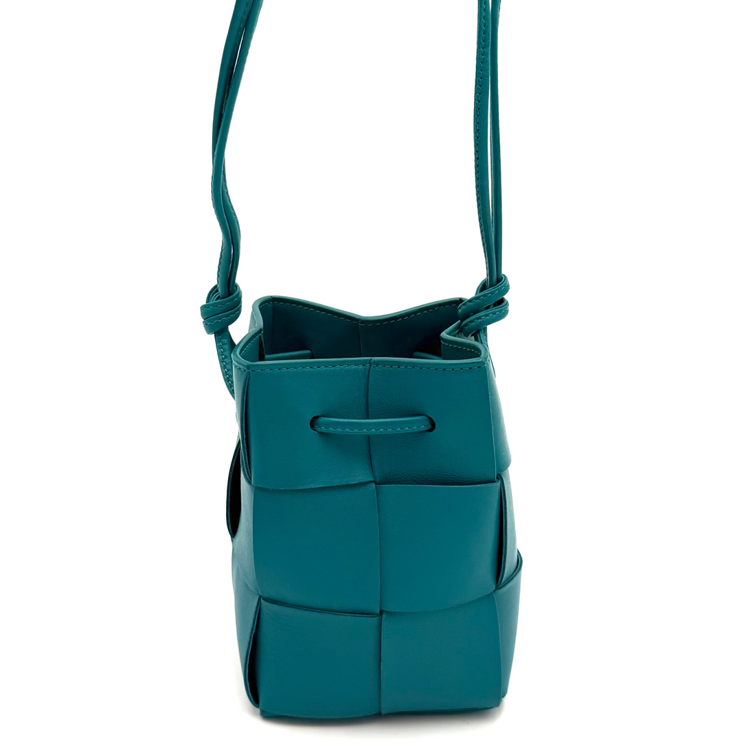 Cassette Mini Nappa Intrecciato Maxi Leather Bucket Bag