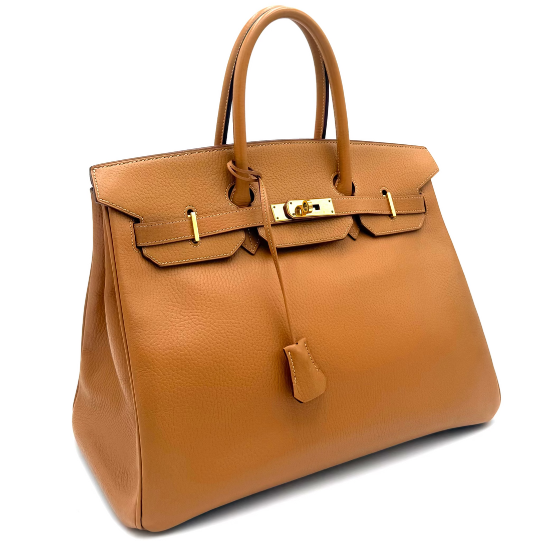 Birkin 35 Gold Clemence Leather with Gold Hardware