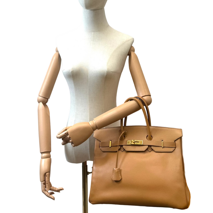 Birkin 35 Gold Clemence Leather with Gold Hardware