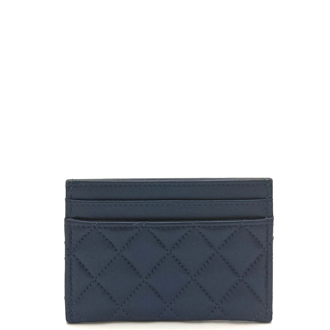 Boy Metallic Quilted Lambskin Card Holder