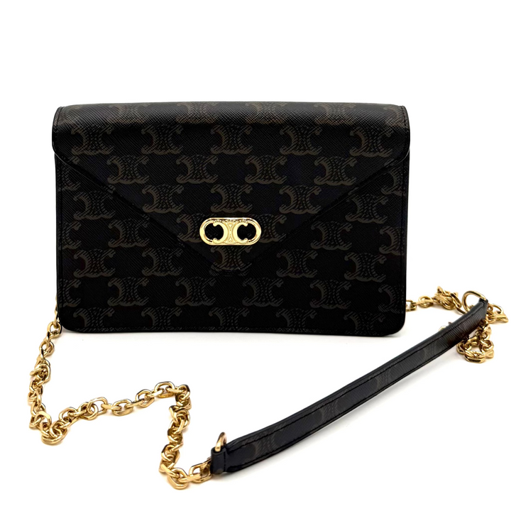 Triomphe Canvas Maillon Wallet on Chain