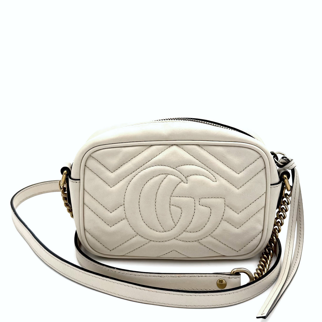 GG Marmont Mini Matelasse Leather Camera Bag