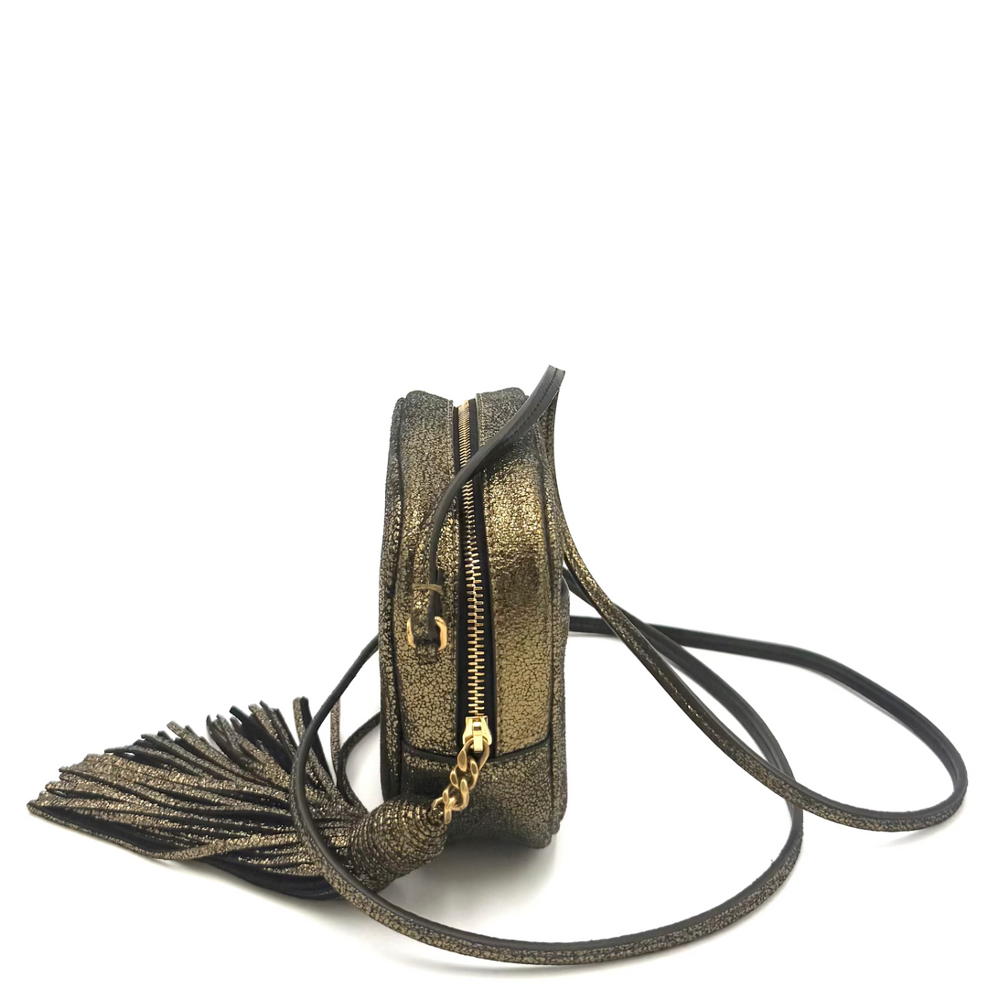 Classic Monogram Blogger Lamé Leather Bag