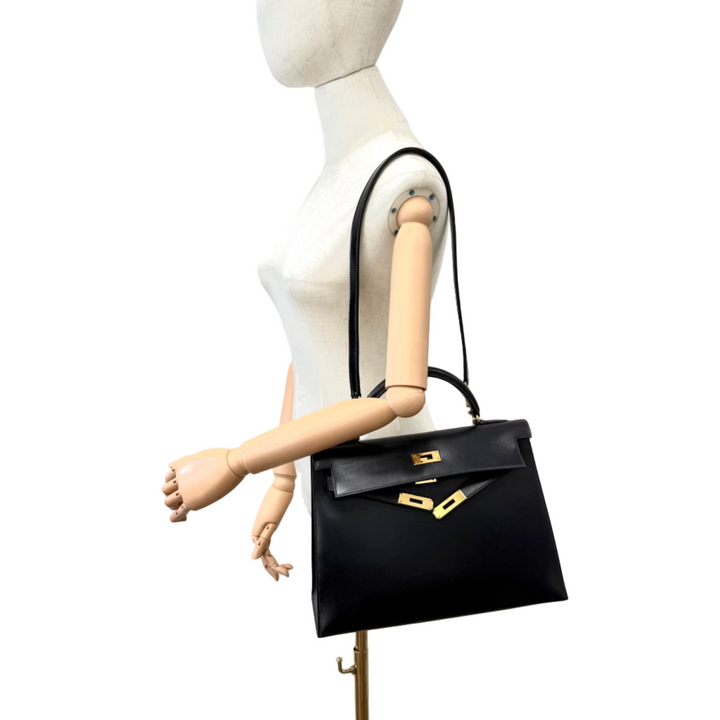 Kelly 32 Black Sellier 1999 Bag