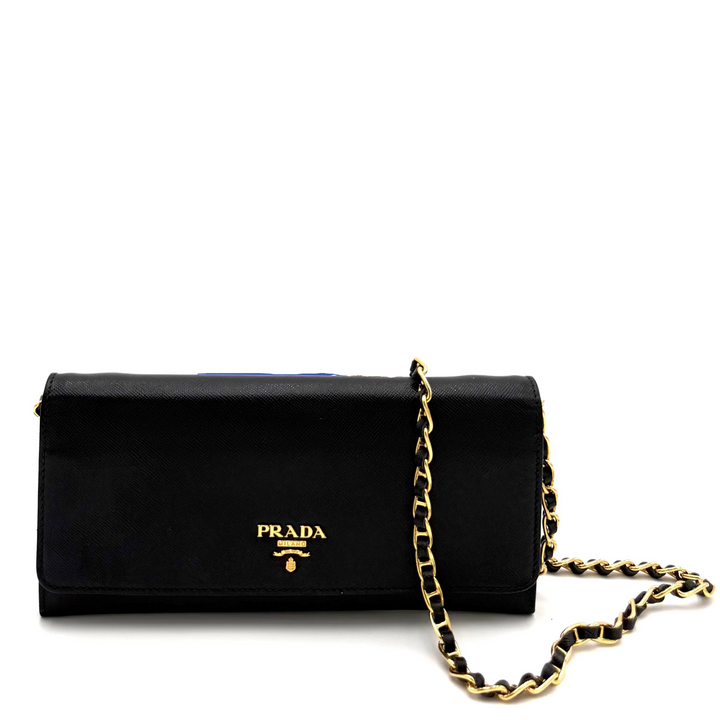 Continental Saffiano Leather Wallet on Chain