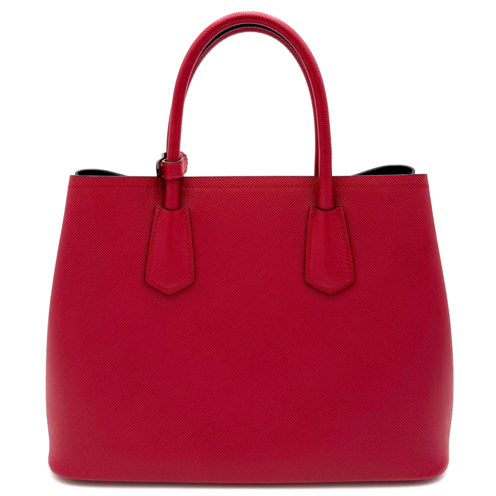 Medium Red Saffiano Cuir Double Tote Bag