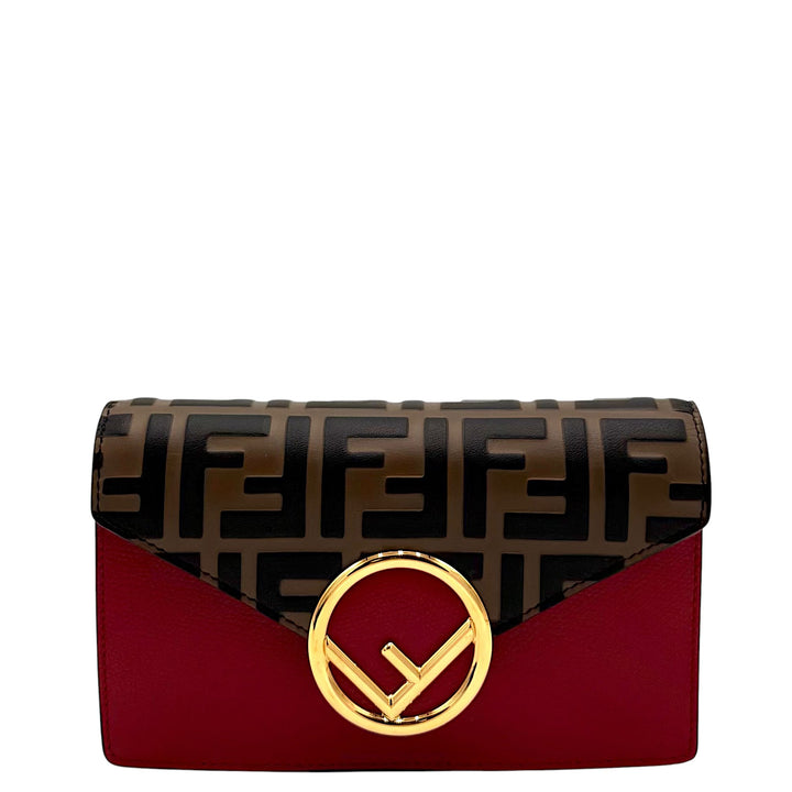 Zucca Embossed & Red Leather Convertible Belt Bag
