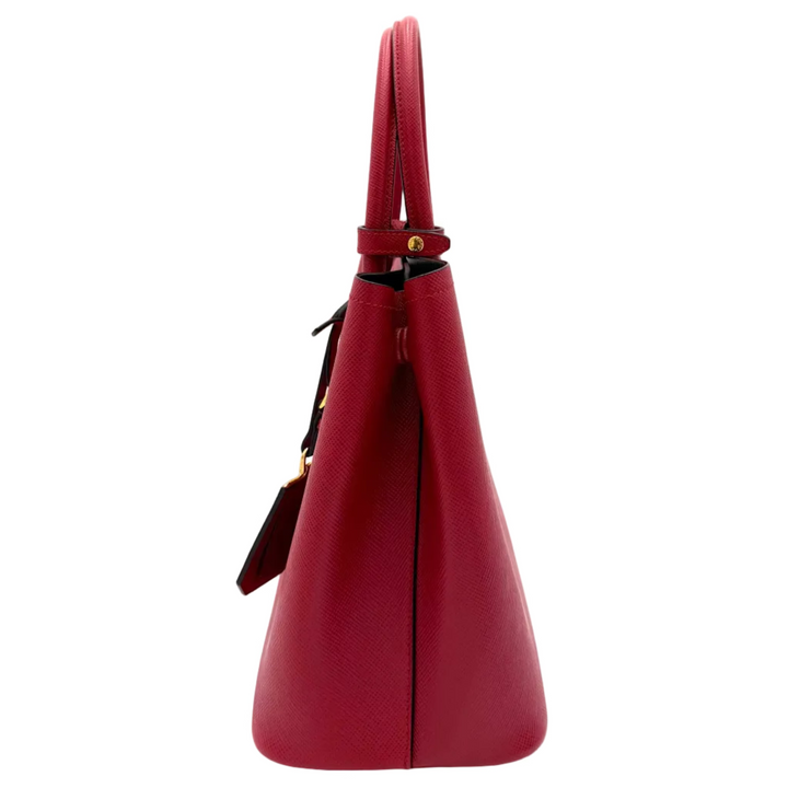Medium Red Saffiano Cuir Double Tote Bag